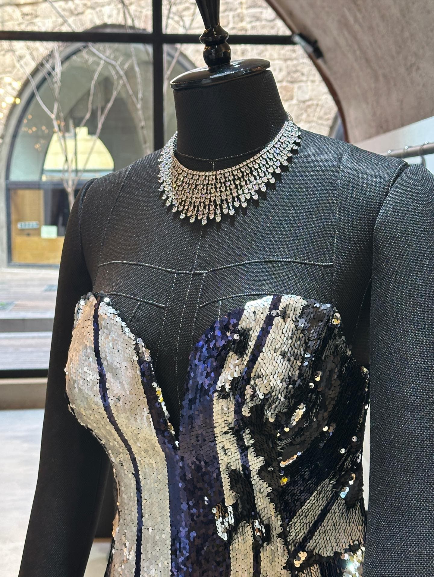 Sequined Column Midi Dress — alternate view